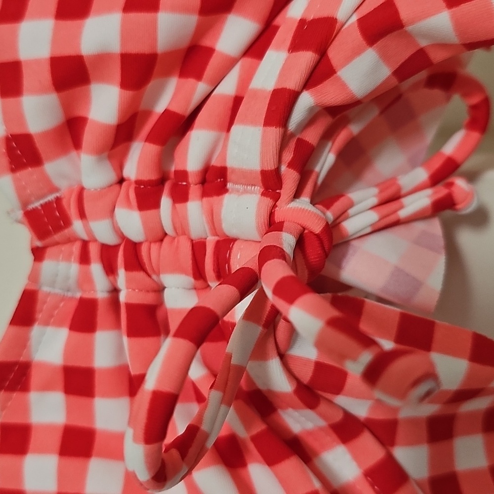 Cupshe Bralette Frill Missy Bikini Top Red/White Large - Picture 9 of 10
